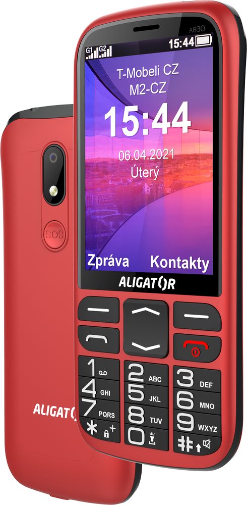 Levně Aligator mobilní telefon A830 Senior Red
