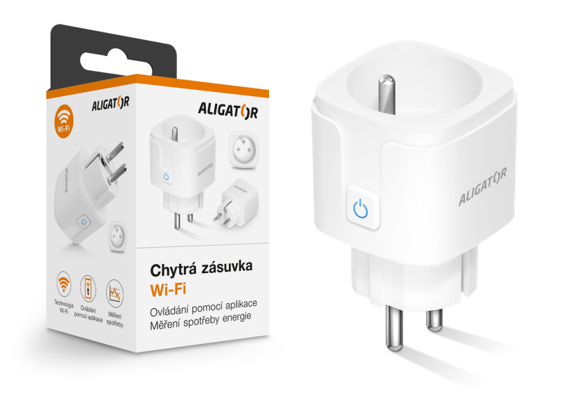 zásuvka Chytrá zásuvka Aligator Wi-fi s měřením spotřeby