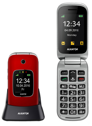 Levně Aligator mobilní telefon V650 Senior Red