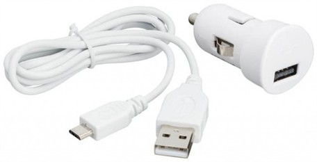 Bigben USB 1A bílý+kabel MicroUSB