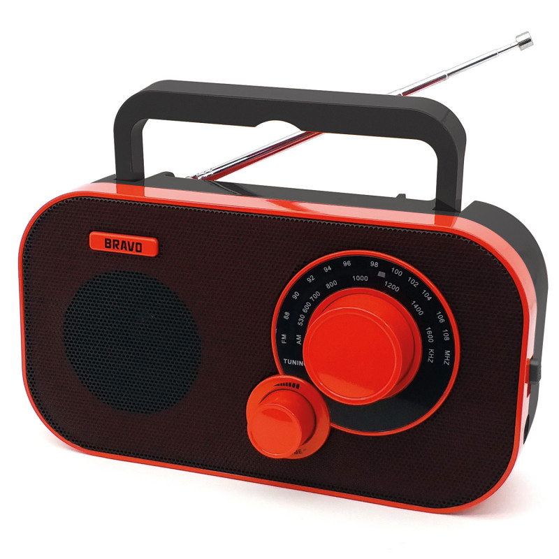Levně Bravo radiopřijímač B 5184 Přenosné rádio červená