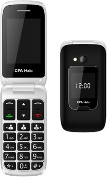 Levně Cpa Halo mobilní telefon 15 černý s nabíjecím stojánkem