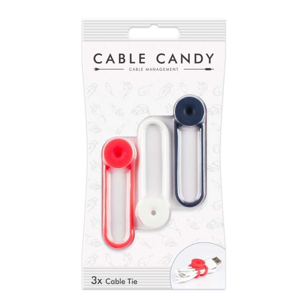 Levně organizátor kabelů Kabelový organizér Cable Candy Tie, 3ks, různé barvy