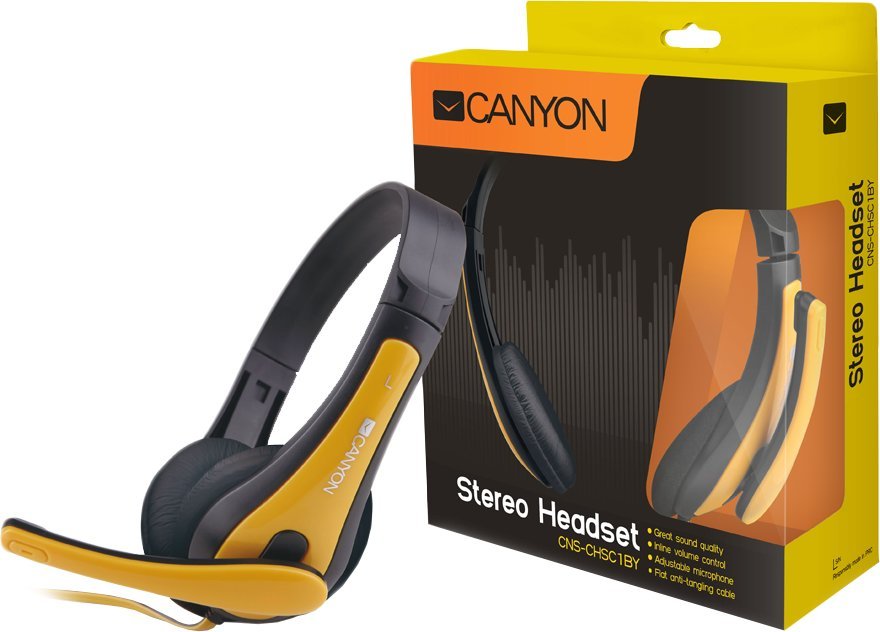 Canyon headset Hsc-1, černo/žlutý