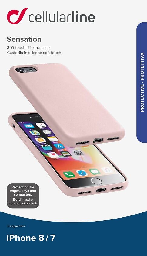 Ochranný silikonový kryt Cellularline Sensation pro Apple iPhone 6/7/8/SE (2020), starorůžový