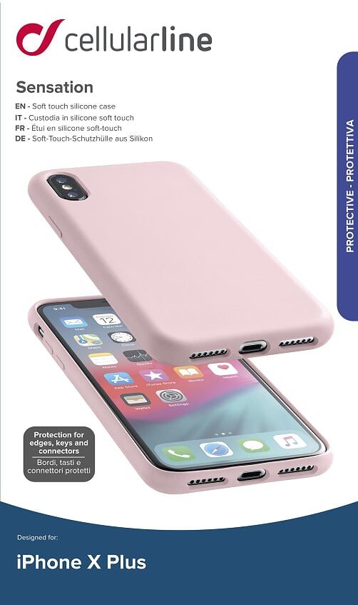 Levně Cellularline pouzdro na mobil Sensation ochranný silikonový kryt Apple iPhone Xs Max starorůžový