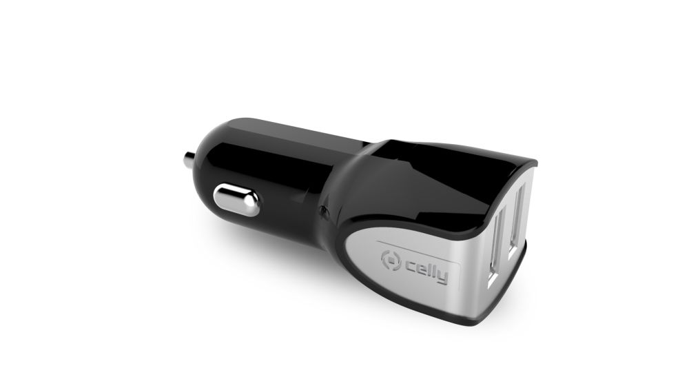 Levně nabíječka pro mobil Cl autonabíječka Celly Turbo s 2 x Usb výstupem, 3,4 A, černá