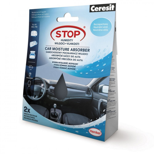 Levně Ceresit odvlhčovač vzduchu Stop vlhkosti absorpční sáčky do auta (2x50g)