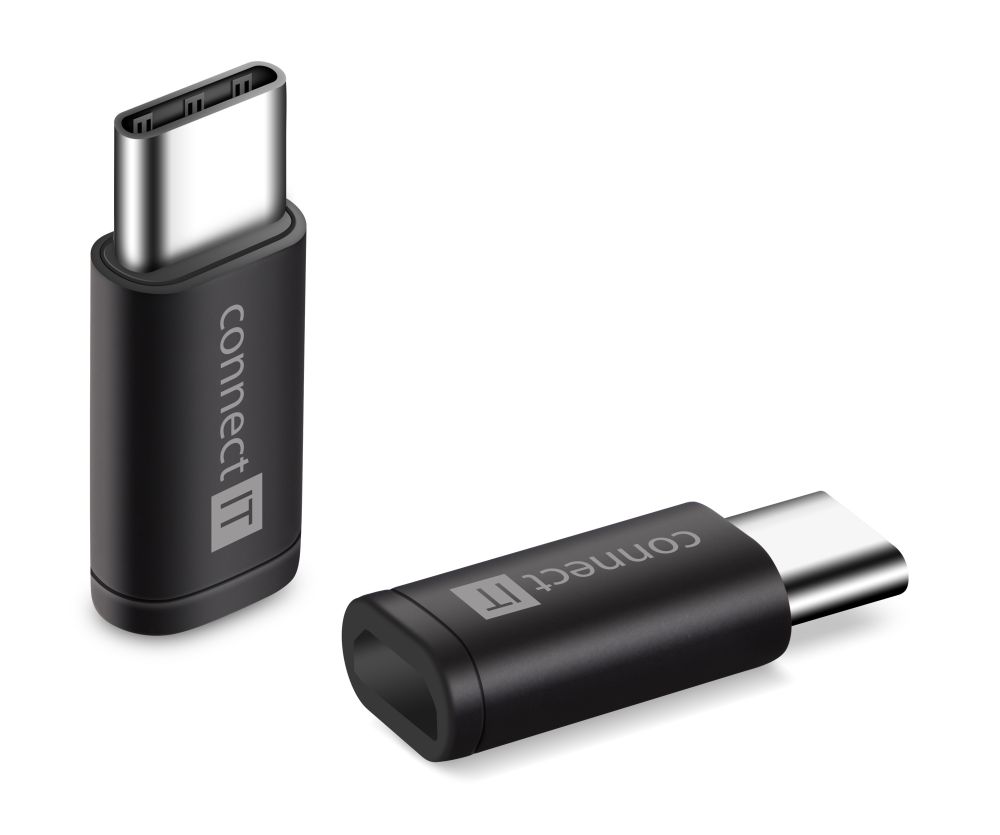 CONNECT IT Wirez adaptér USB-C -> Micro-USB, černý (CFF-0070-BK)