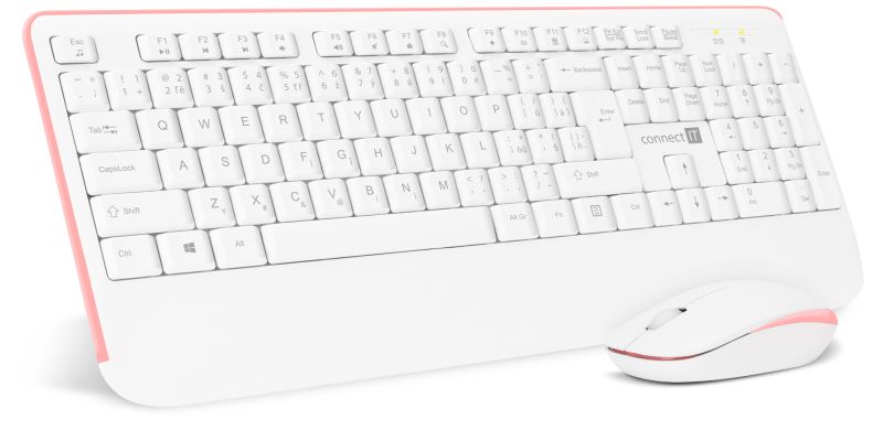 Levně Connect It klávesnice Combo, bílá/růžová (CKM-7801-CS)