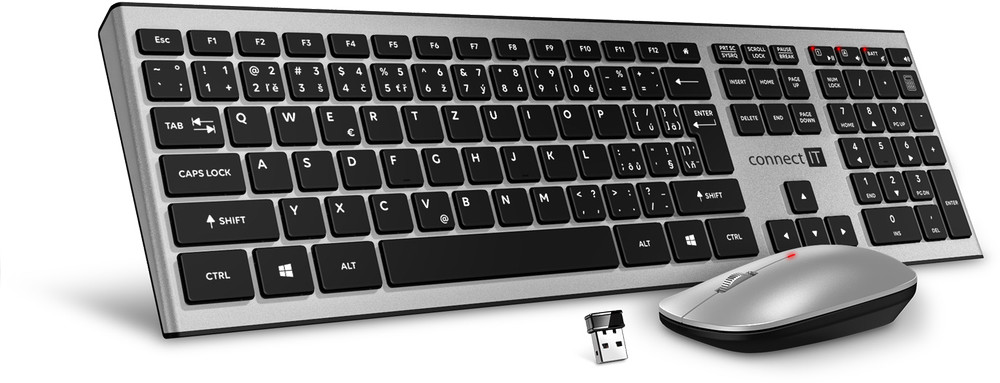 Levně Connect It klávesnice Combo Ckm-9010-sl, stříbrná