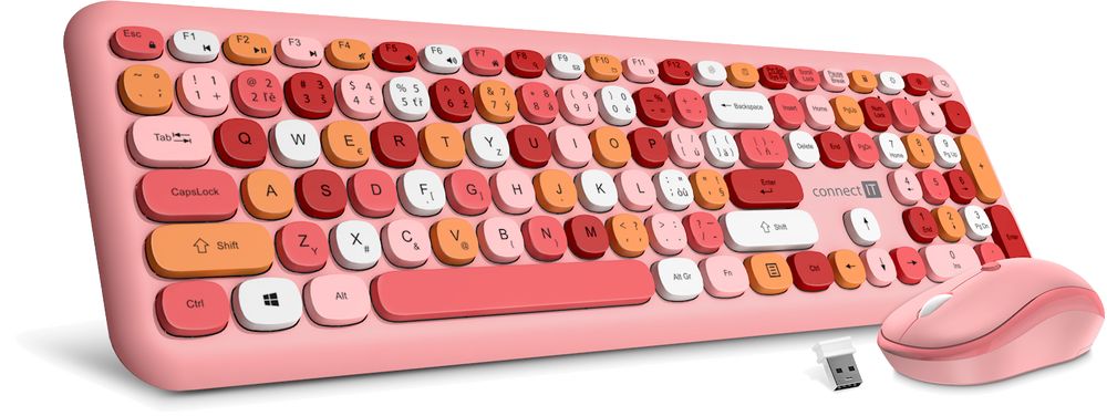 Levně Connect It klávesnice Fashion klávesnice + myš růžová