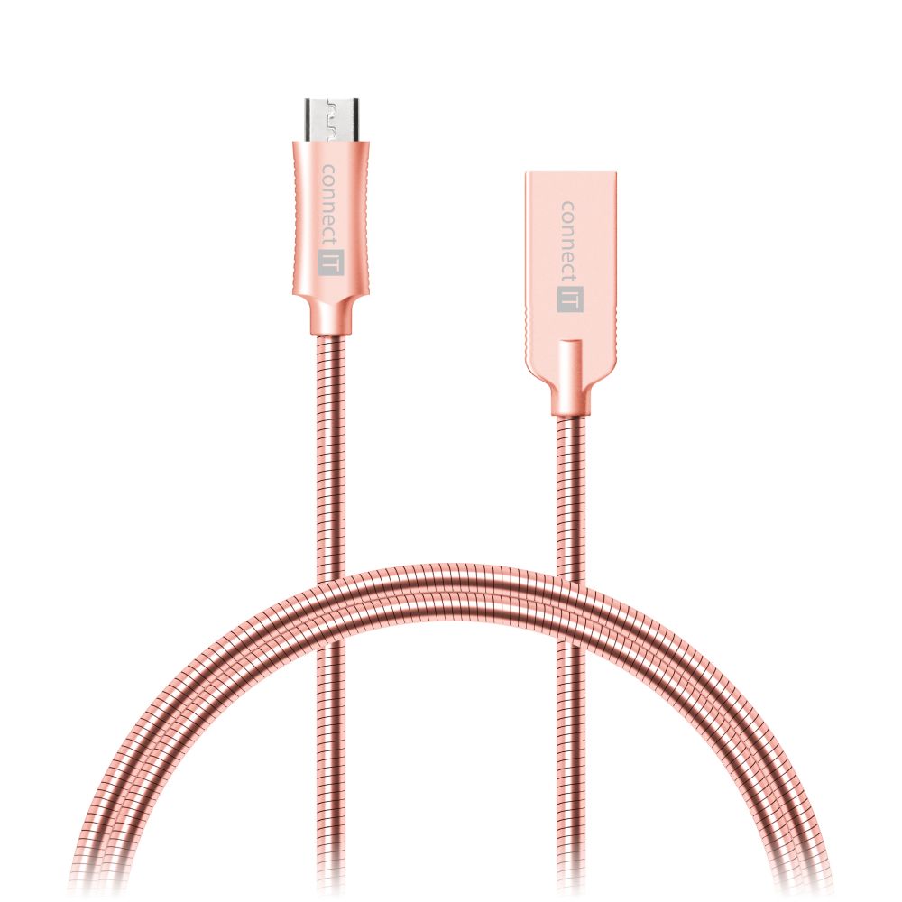 Levně Connect It kabel Cca-3010-rg Micro Usb 1m růžový
