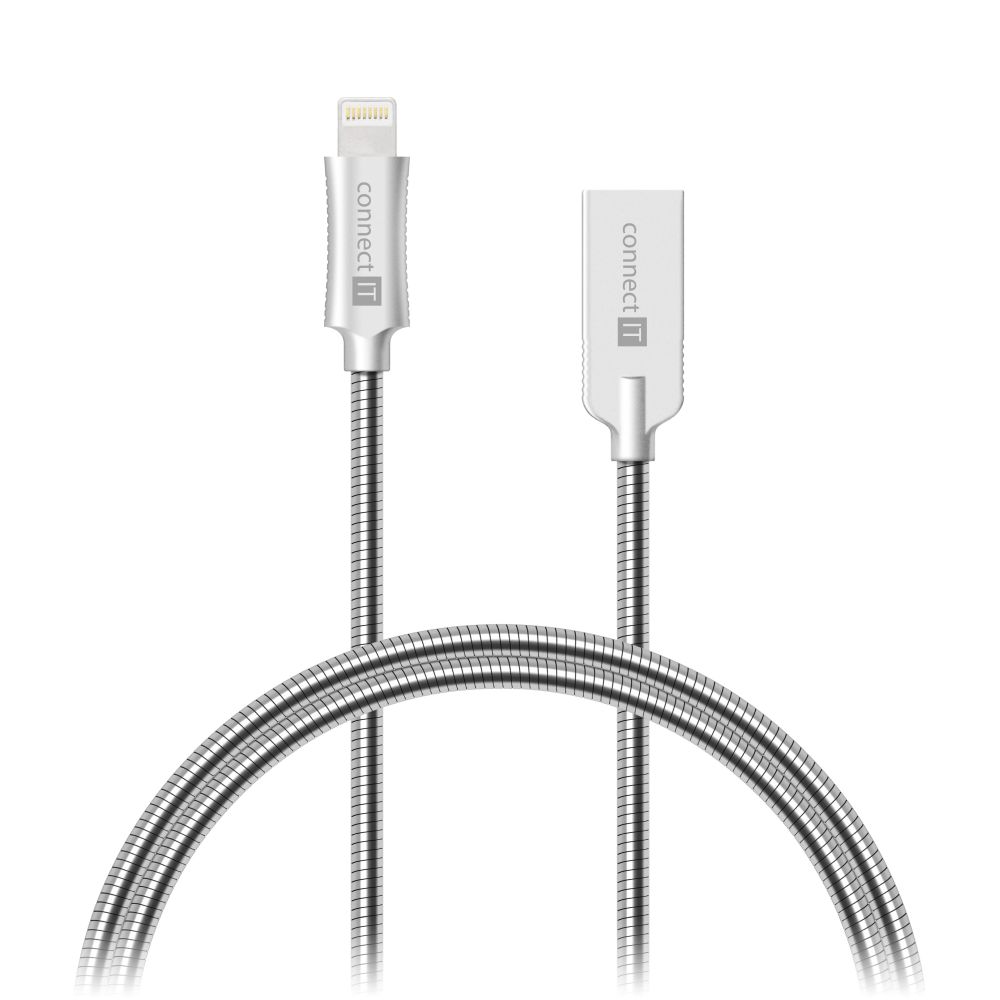 Connect IT CCA-4010-SL Lightning - USB, 1m, stříbrný