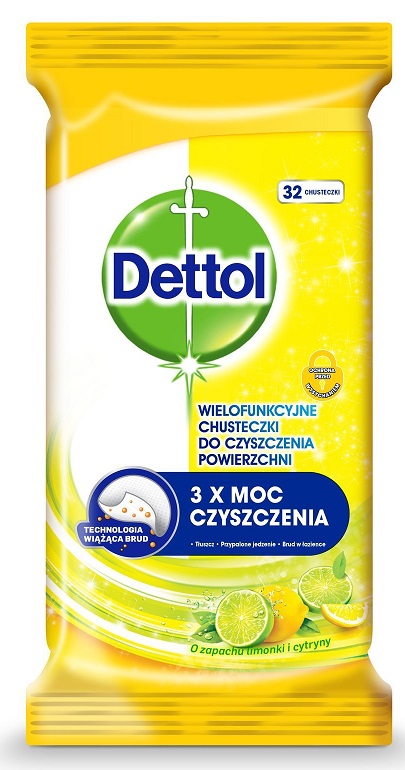Levně Dettol antibakteriální ubrousky na povrchy citron/limetka 32ks