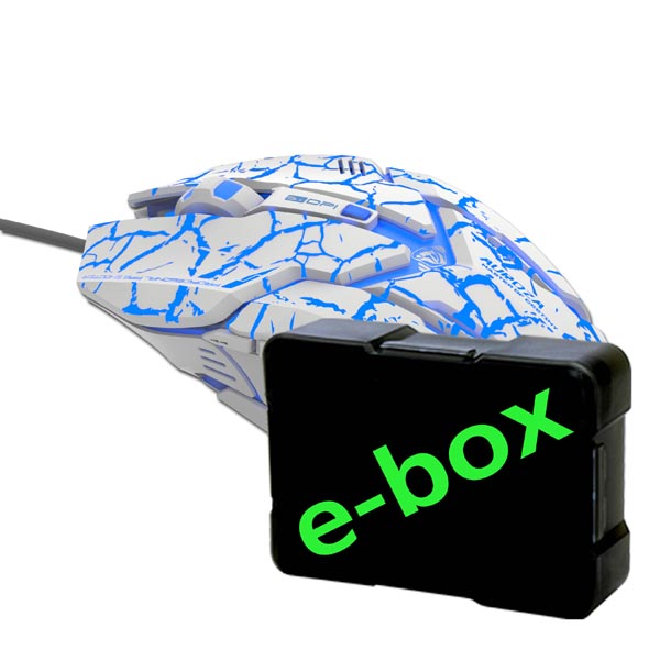 E-Blue Myš Auroza Gaming, bílá, ebox