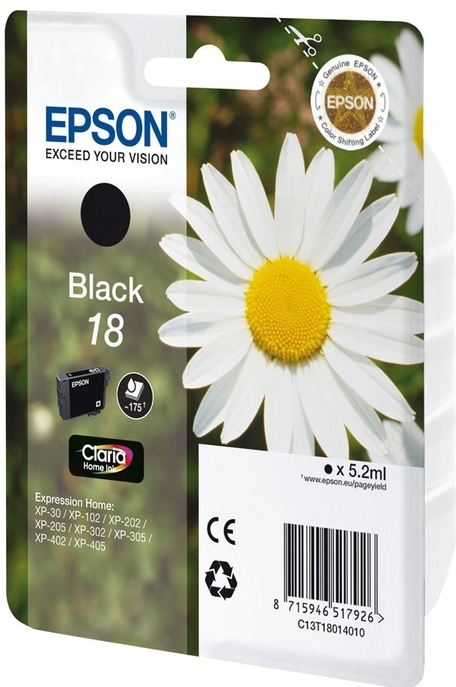 Levně Epson inkoust T1801 Black, C13t18014012