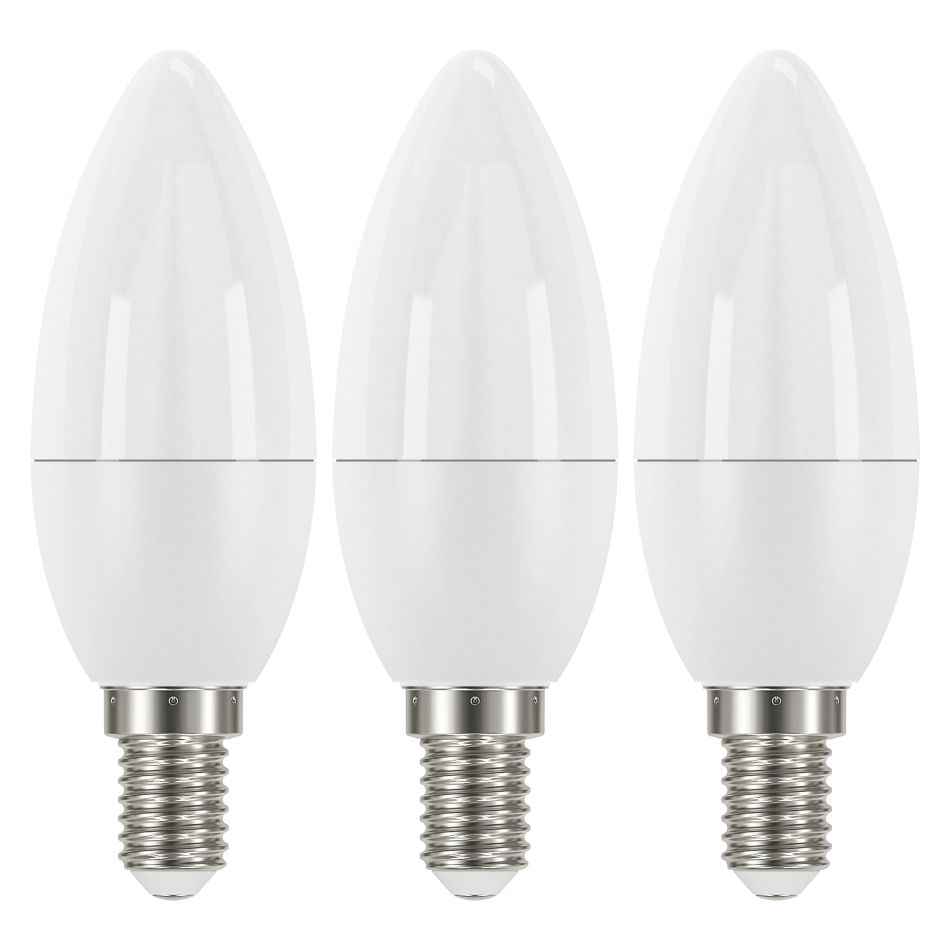 Emos LED žárovka Candle 6W/40W E14, WW teplá bílá, 470 lm, Classic A+, 3 ks