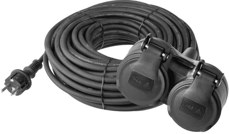 Levně Emos kabel P0601 prodlužovací kabel 10m, 2 zásuvky, černý