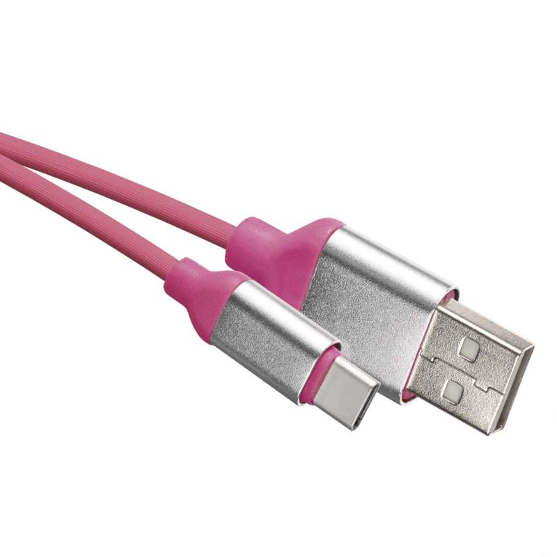 EMOS SM7025P USB 2.0 A/M - C/M, 1m, růžový