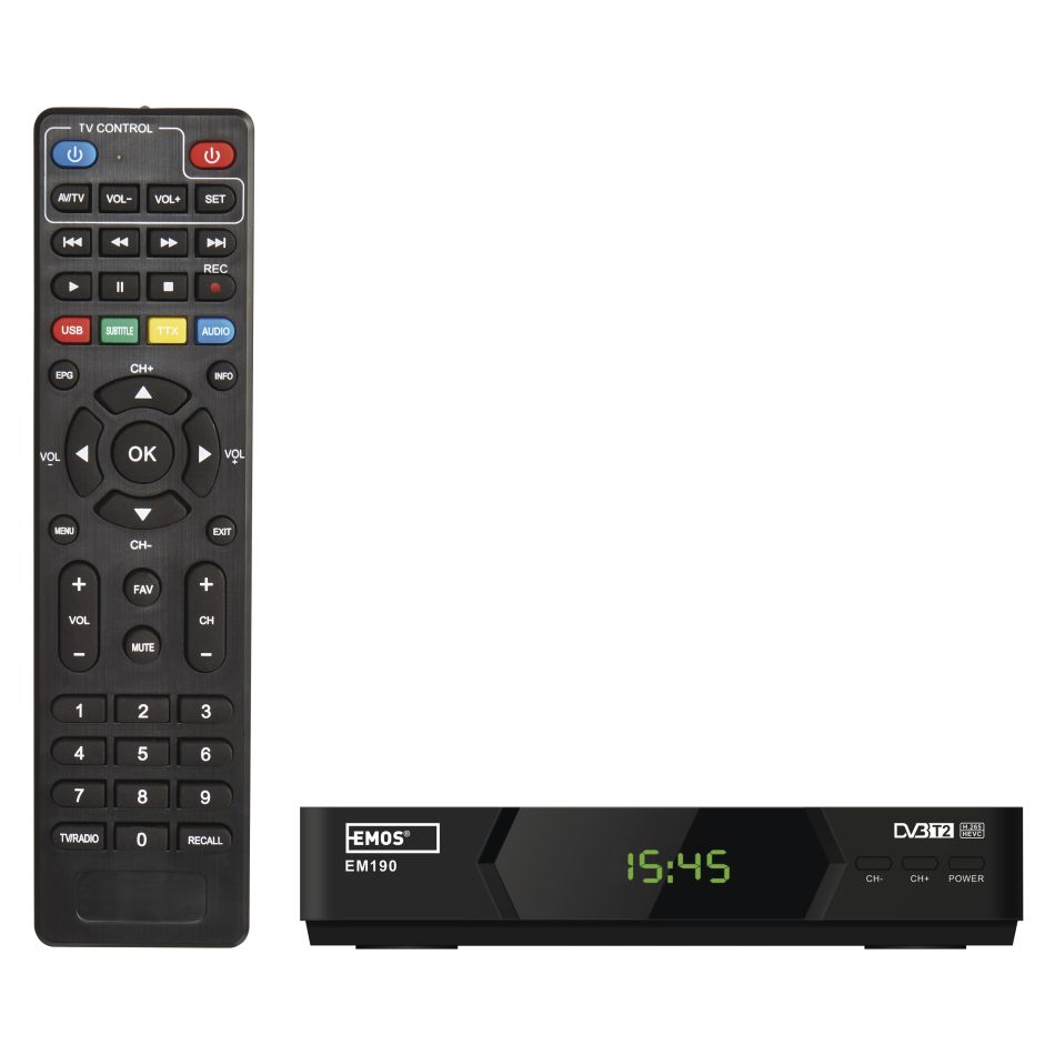 Emos dvb-t přijímač Dvb-t2 Em190 Hd Hevc H265