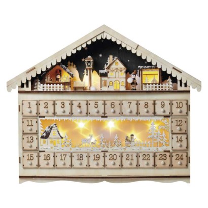 Levně Emos vánoční dekorace Dcww01 adve kalendář dřev, 40x50 cm
