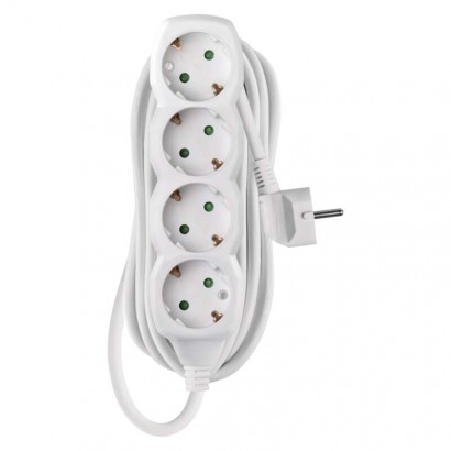 Emos P0425r Prodlužovací kabel 5 m / 4 zásuvky / bílý / Pvc / 1,5 mm2