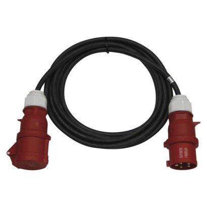 Emos 3 fázový venkovní prodlužovací kabel 20 m / 1 zásuvka / černý / guma / 400 V / 4 mm2
