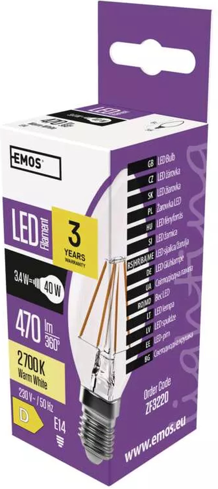 Emos ZF3220 LED Filament 3,4W E14