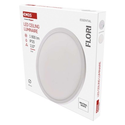 Emos Led přisazené svítidlo Flori kruhové, bílé, 18W, neutrální bílá