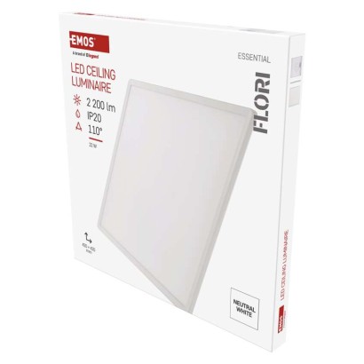 Emos Led přisazené svítidlo Flori čtvercové, bílé, 22W, neutrální bílá