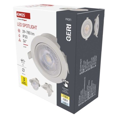 Emos Led bodové svítidlo Geri 6,5W 780Lm Ip20 Cct bílá