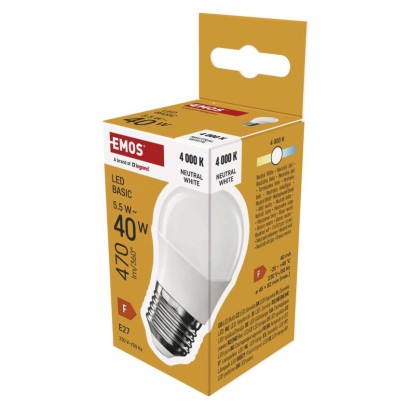 Emos Lighting Led žárovka Basic Mini Globe / E27 / 5,5 W (40 W) / 470 lm / neutrální bílá