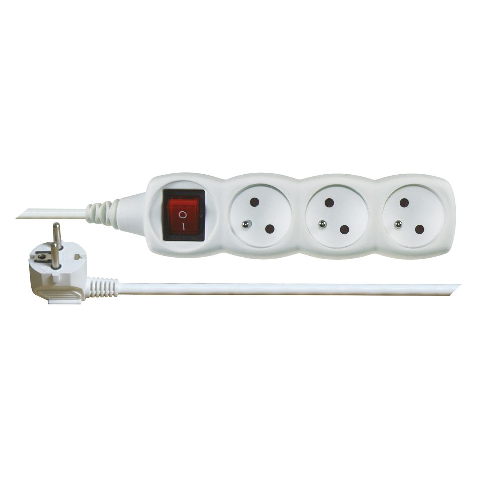 Levně Emos Prodlužovací kabel s vypínačem – 3 zásuvky, 7m, bílý