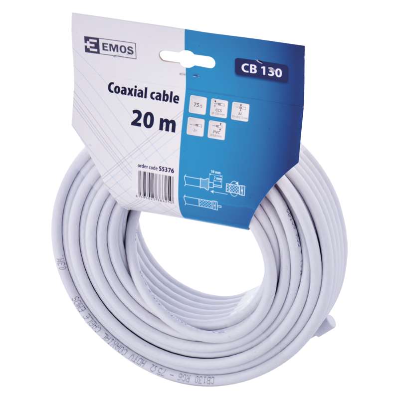 Emos koaxiální kabel S5376 Koaxiální kabel Cb130, 20m