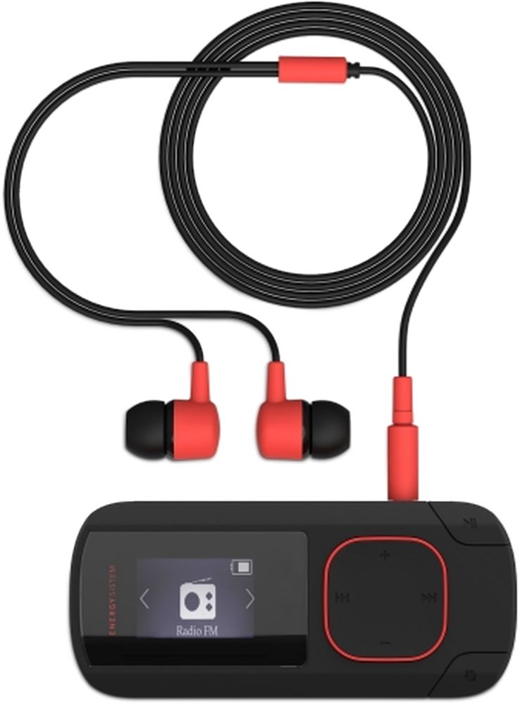 Levně Mp3 přehrávač Energy Mp3 Clip Bluetooth Coral (8GB, Microsd, Fm, sluchátka)
