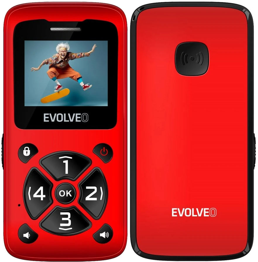Evolveo mobilní telefon Easyphone Id Red