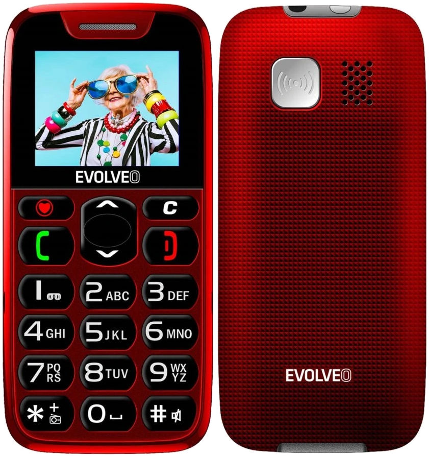 Evolveo mobilní telefon Easyphone Red