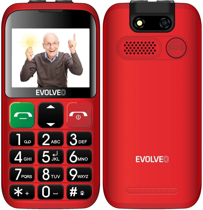 Evolveo mobilní telefon Easyphone Et Red