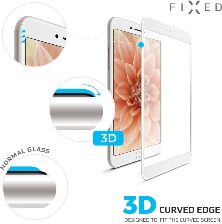 Fixed 3D Full-Cover ochranné tvrzené sklo pro Apple iPhone 7/8/SE (2020), bílé FIXG3D-100-033WH