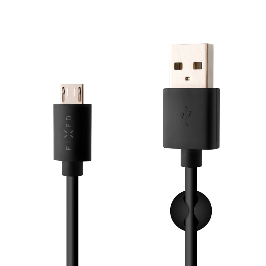 Dlouhý datový a nabíjecí kabel FIXED, microUSB/USB (2 m), černý FIXD-UM2M-BK