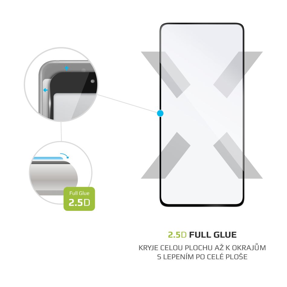 Ochranné tvrzené sklo FIXED Full-Cover pro Huawei P40, lepení přes celý displej, černé