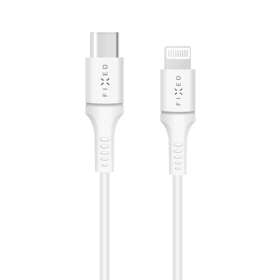 Fixed Datový a nabíjecí USB-C kabel s konektorem Lightning, MFI certifikace, 15 W, bílý (FIXD-CL-WH)