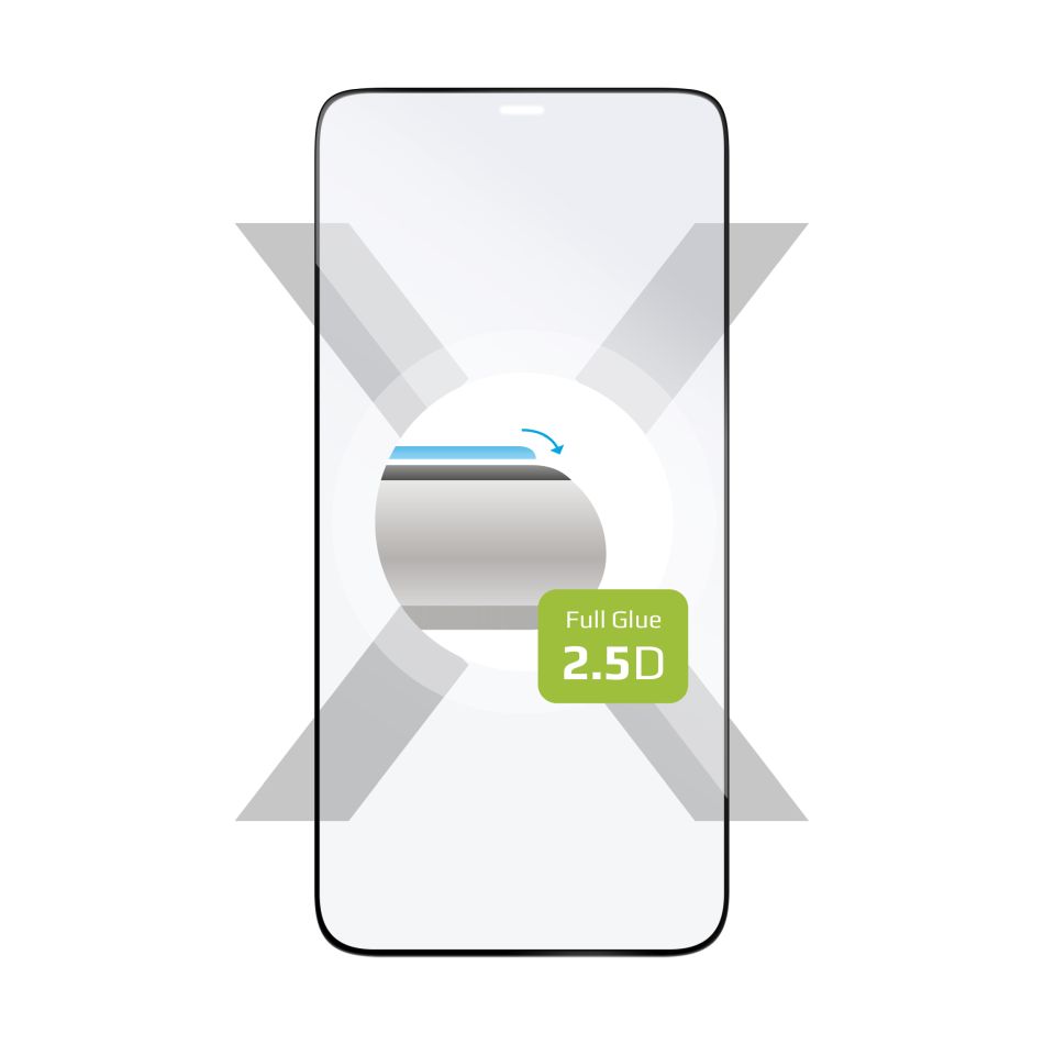 Levně tvrzené sklo pro mobilní telefon Ochranné tvrzené sklo Fixed Full-cover pro Apple iPhone 12 Pro Max, lepení přes celý displej, černé