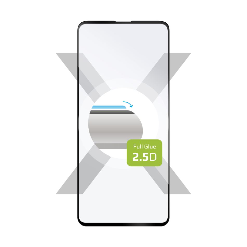 Levně tvrzené sklo pro mobilní telefon Ochranné tvrzené sklo Fixed Full-cover pro Realme 7 Pro, lepení přes celý displej, černé