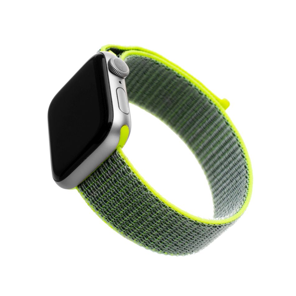 Nylonový řemínek FIXED Nylon Strap pro Apple Watch 44mm/ Watch 42mm, tmavě limetkový