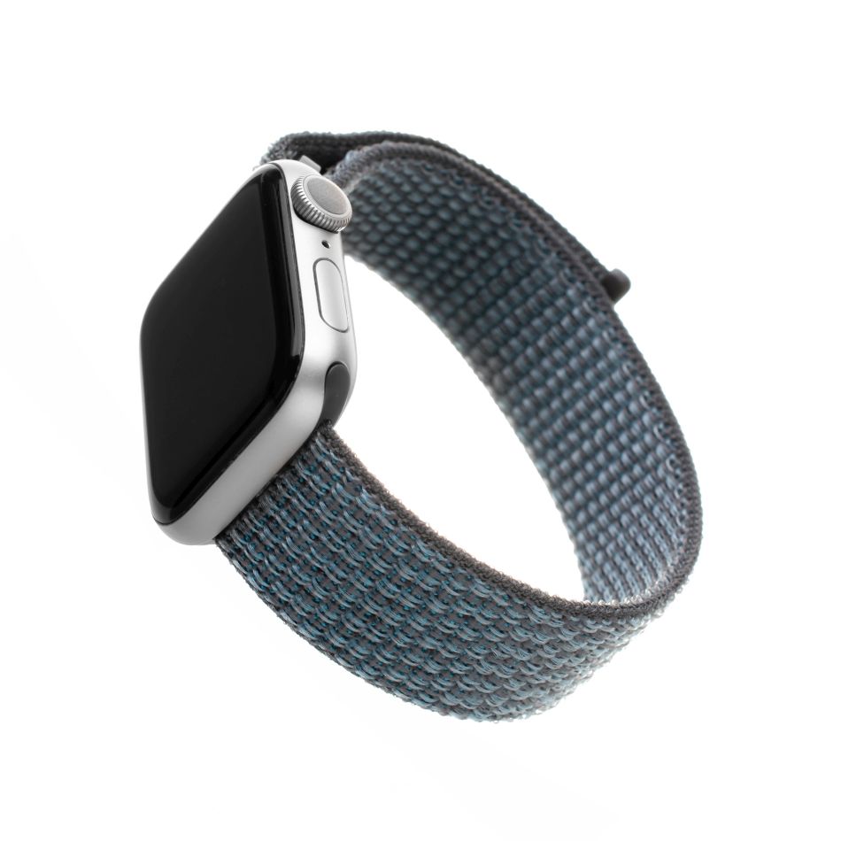 Nylonový řemínek FIXED Nylon Strap pro Apple Watch 44mm/ Watch 42mm, temně šedý