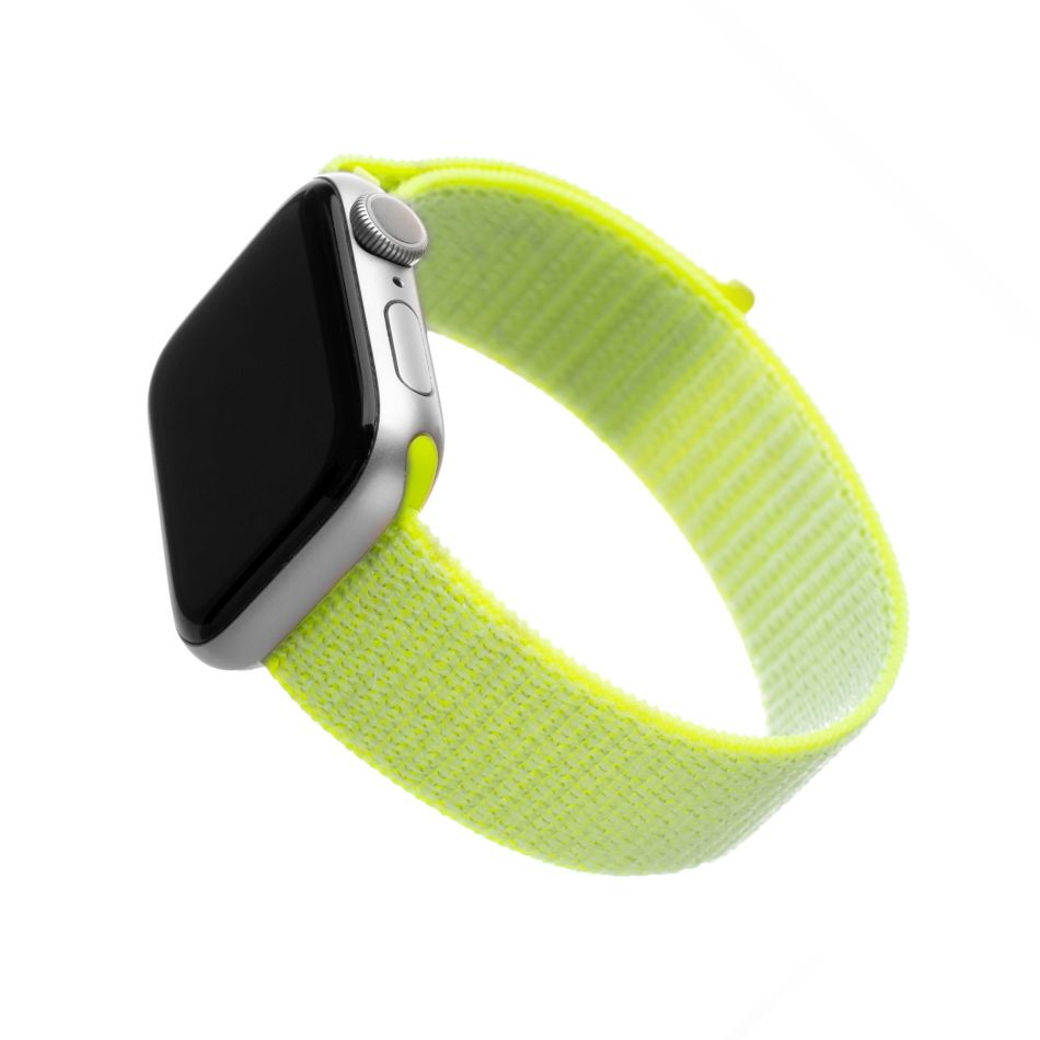Nylonový řemínek FIXED Nylon Strap pro Apple Watch 44mm/ Watch 42mm, limetkový