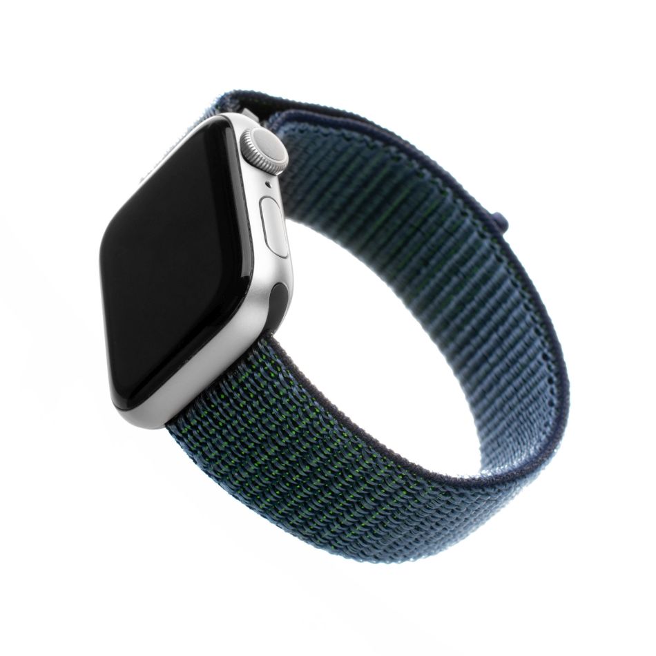 Nylonový řemínek FIXED Nylon Strap pro Apple Watch 44mm/ Watch 42mm, temně modrý
