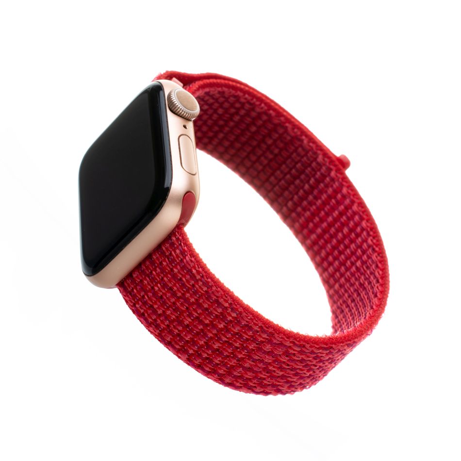 Levně Nylonový řemínek Fixed Nylon Strap pro Apple Watch 44mm/ Watch 42mm, červený